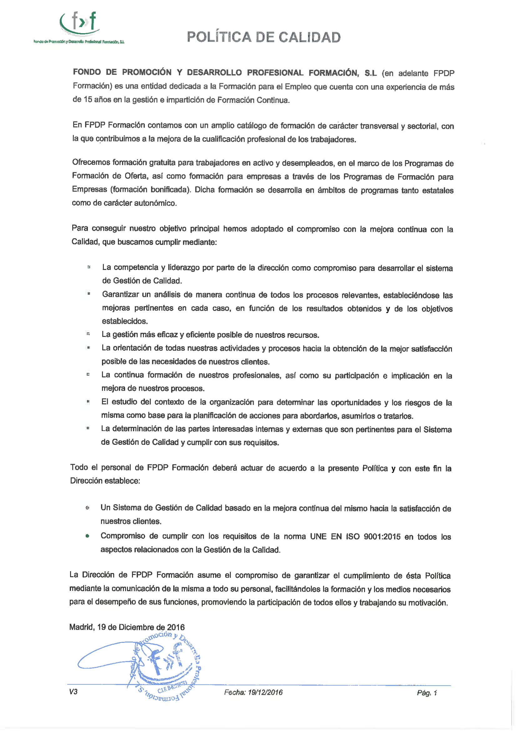 Politica de privacidad