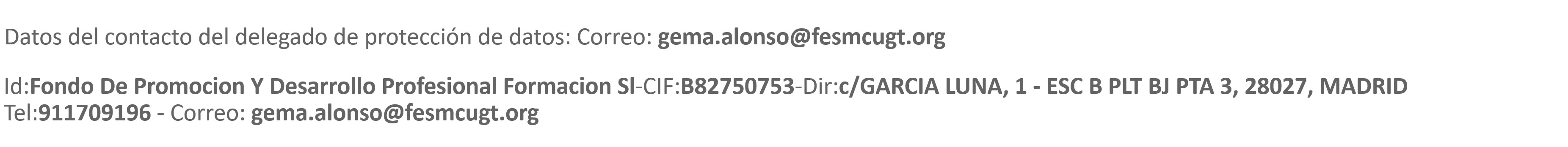 Datos Fondo De Promocion Y Desarrollo Profesional Formacion Sl